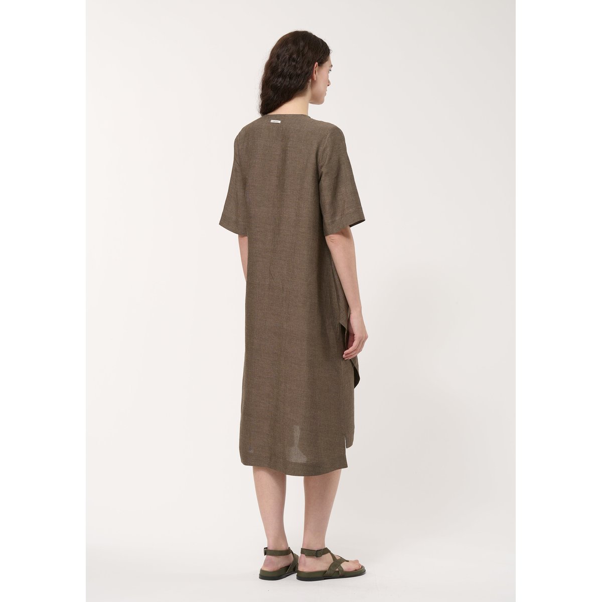 Robe portefeuille asymétrique moka, HUMILITY