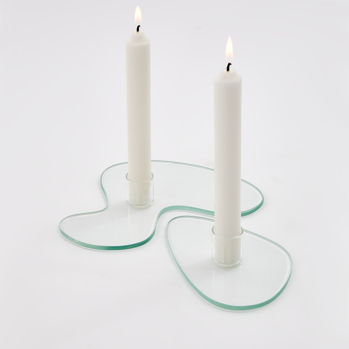 Lot de 2 bougeoirs en verre, ALESSIO transparent, AM.PM