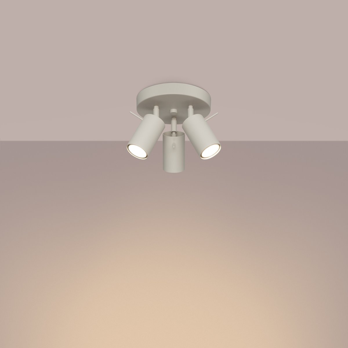 Plafonnier Acier Beige GU10 3 Ring beige, EDEN