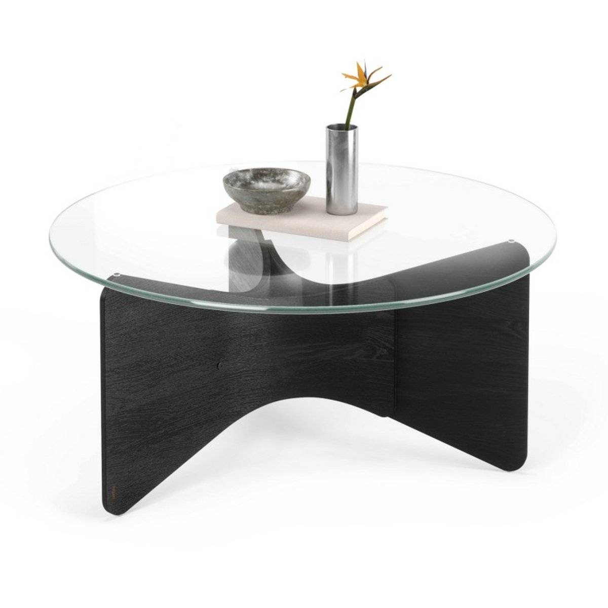 Table basse design verre bois  MADERA noir, UMBRA