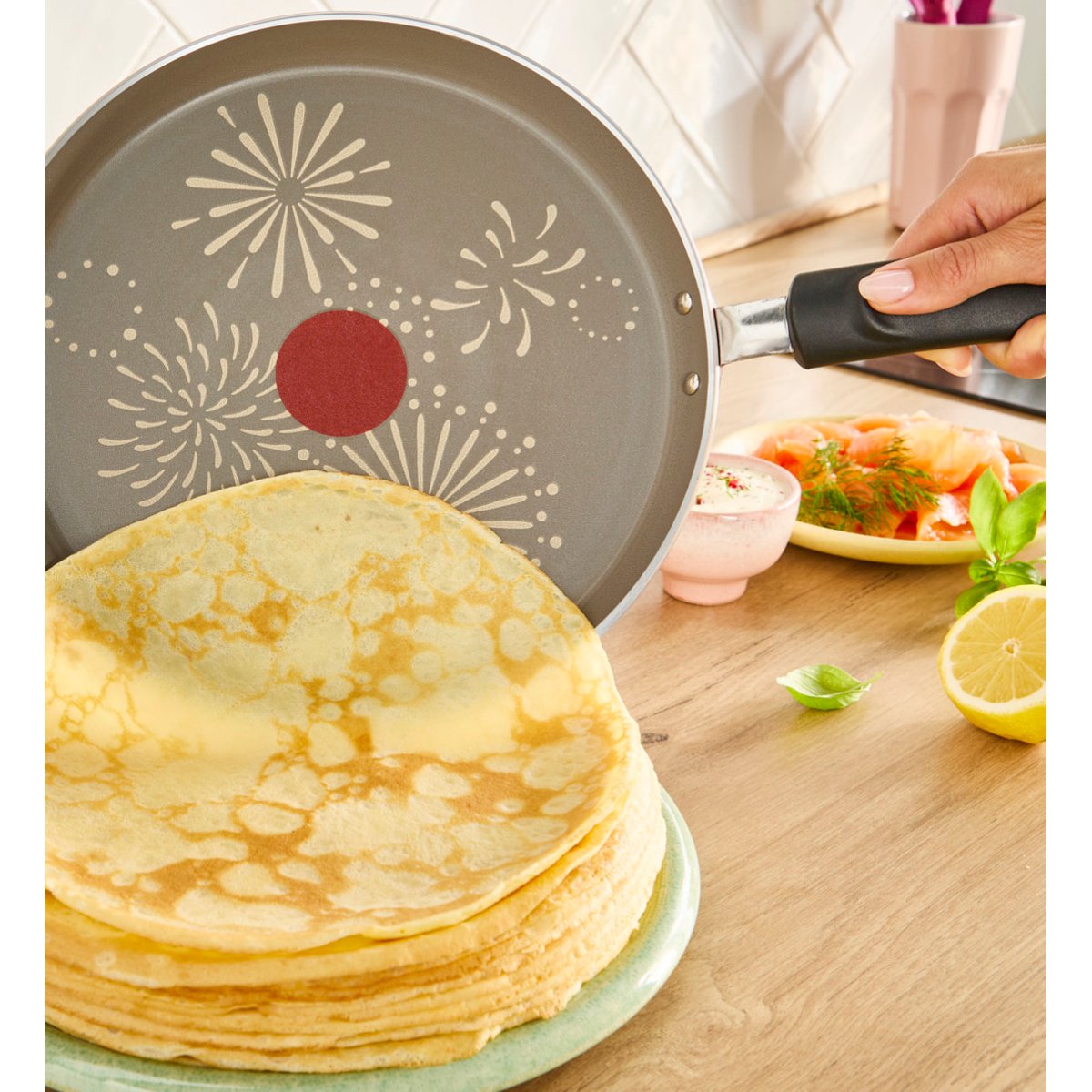 Poêle à crêpe décoration spéciale - ø28 cm gris, TEFAL