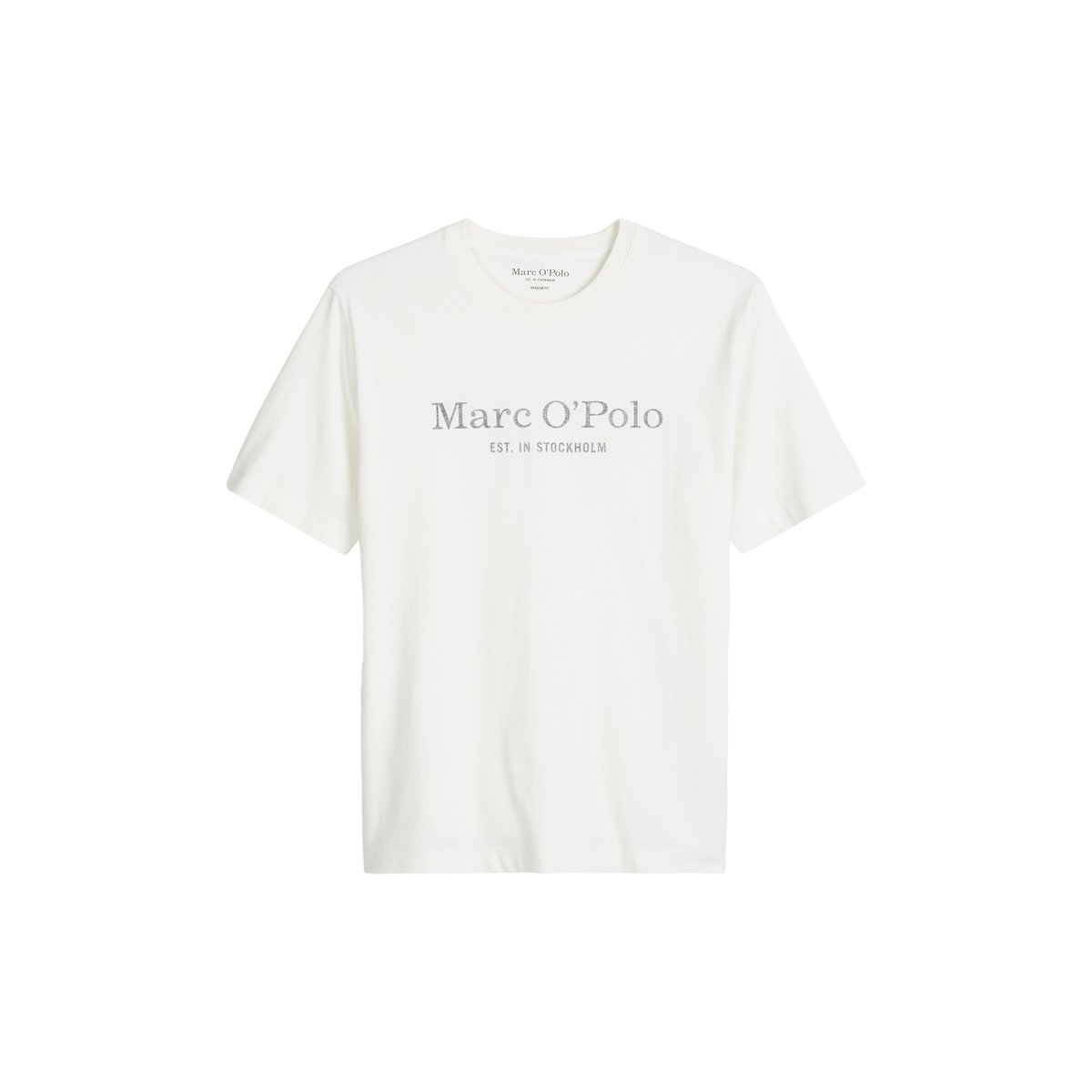 T-shirt regular en coton organique blanc naturel, MARC O'POLO
