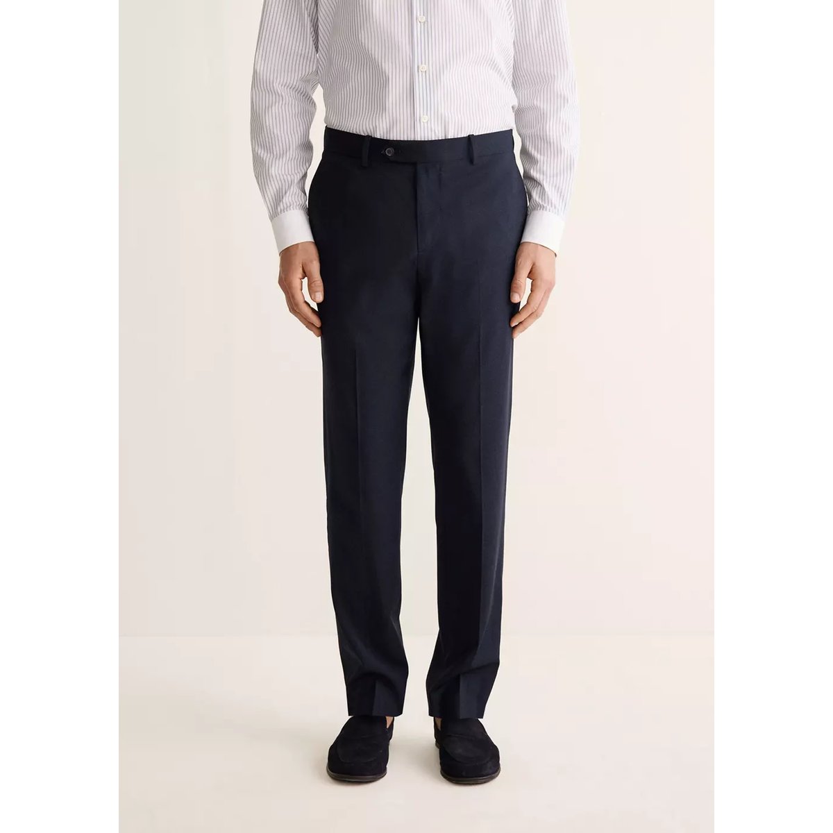 Pantalon de costume Venise 100 % laine bleu marine, MANGO MAN