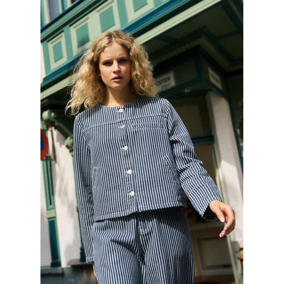 Veste en coton GAURA bleu jean, FRNCH