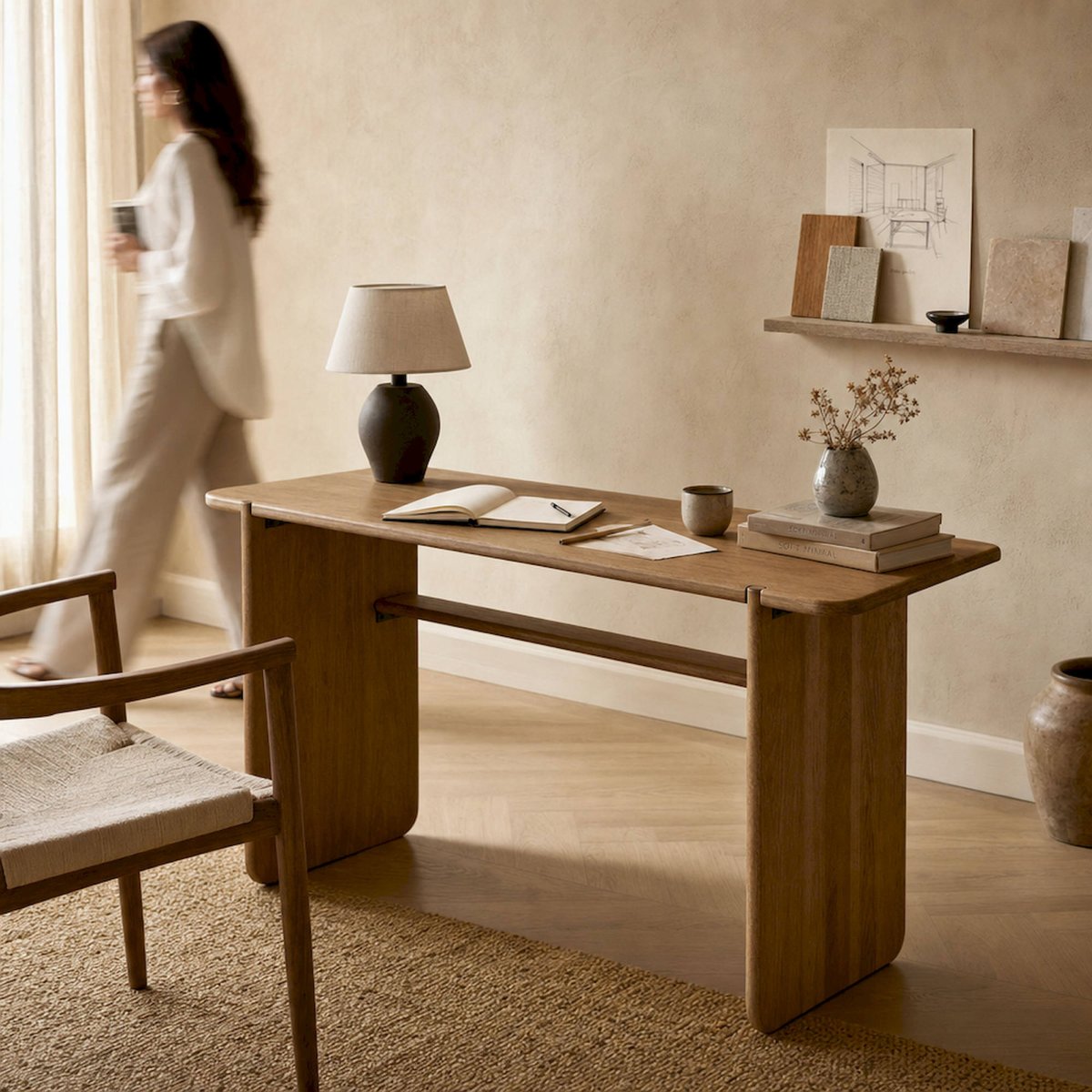 Bureau en manguier collection gaillac marron clair, RECOLLECTION