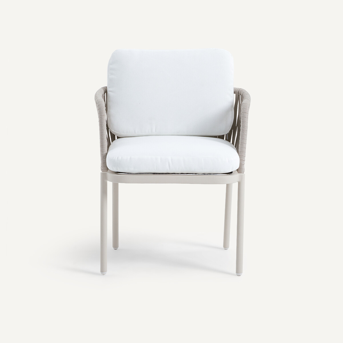 Fauteuil de table en sangles tressées, LEANDRA naturel/blanc, AM.PM