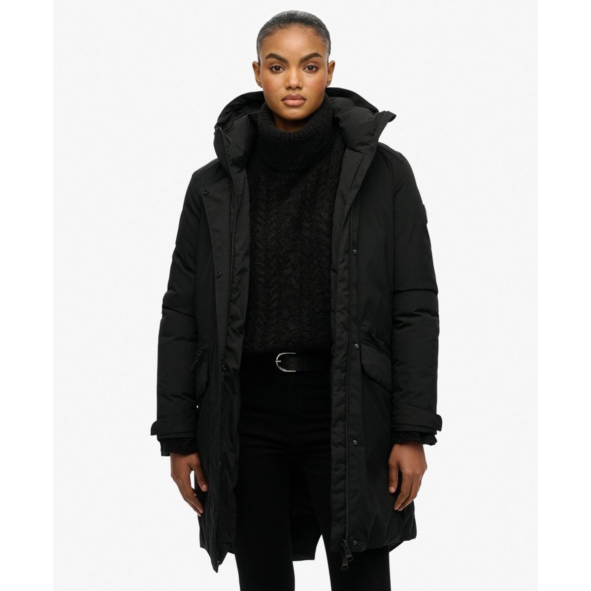 Parka Matelassée City Fishtail noir, SUPERDRY