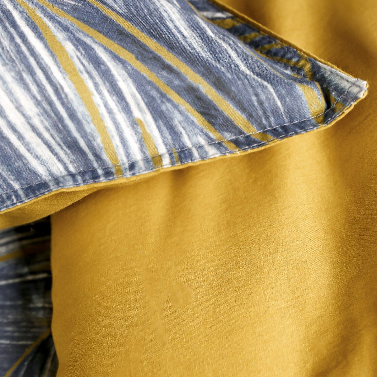 Parure de lit coton 2 personnes imprimé floral SUNSHINE bleu, TODAY