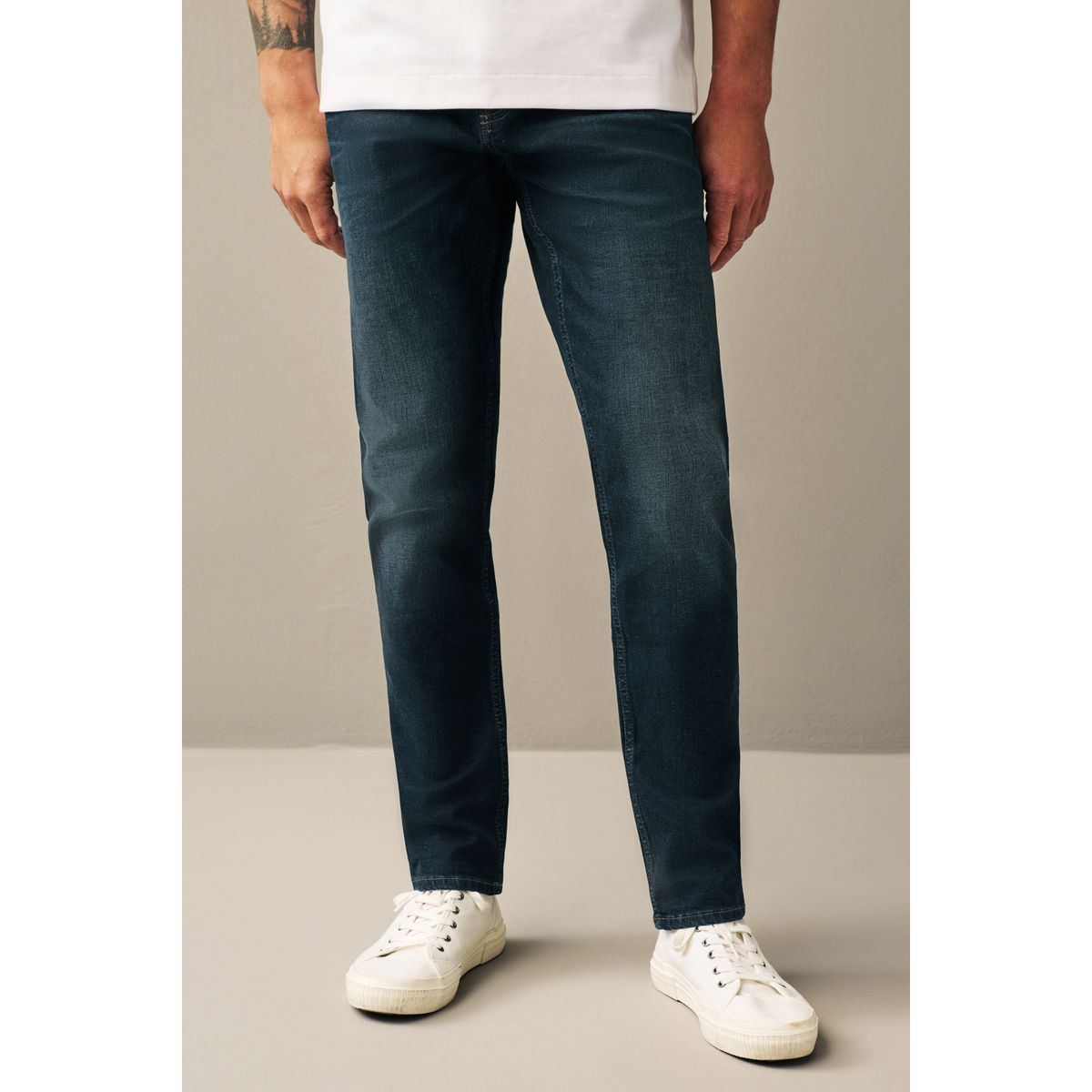 Jean authentique stretch vintage coupe slim bleu foncé, NEXT