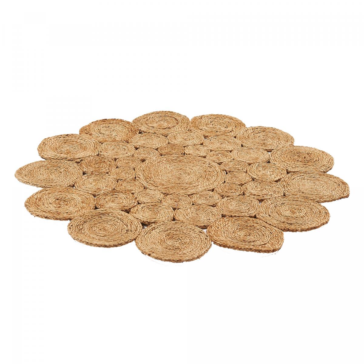 Tapis rond fait main en jute motif rond WOOD beige, UN AMOUR DE TAPIS