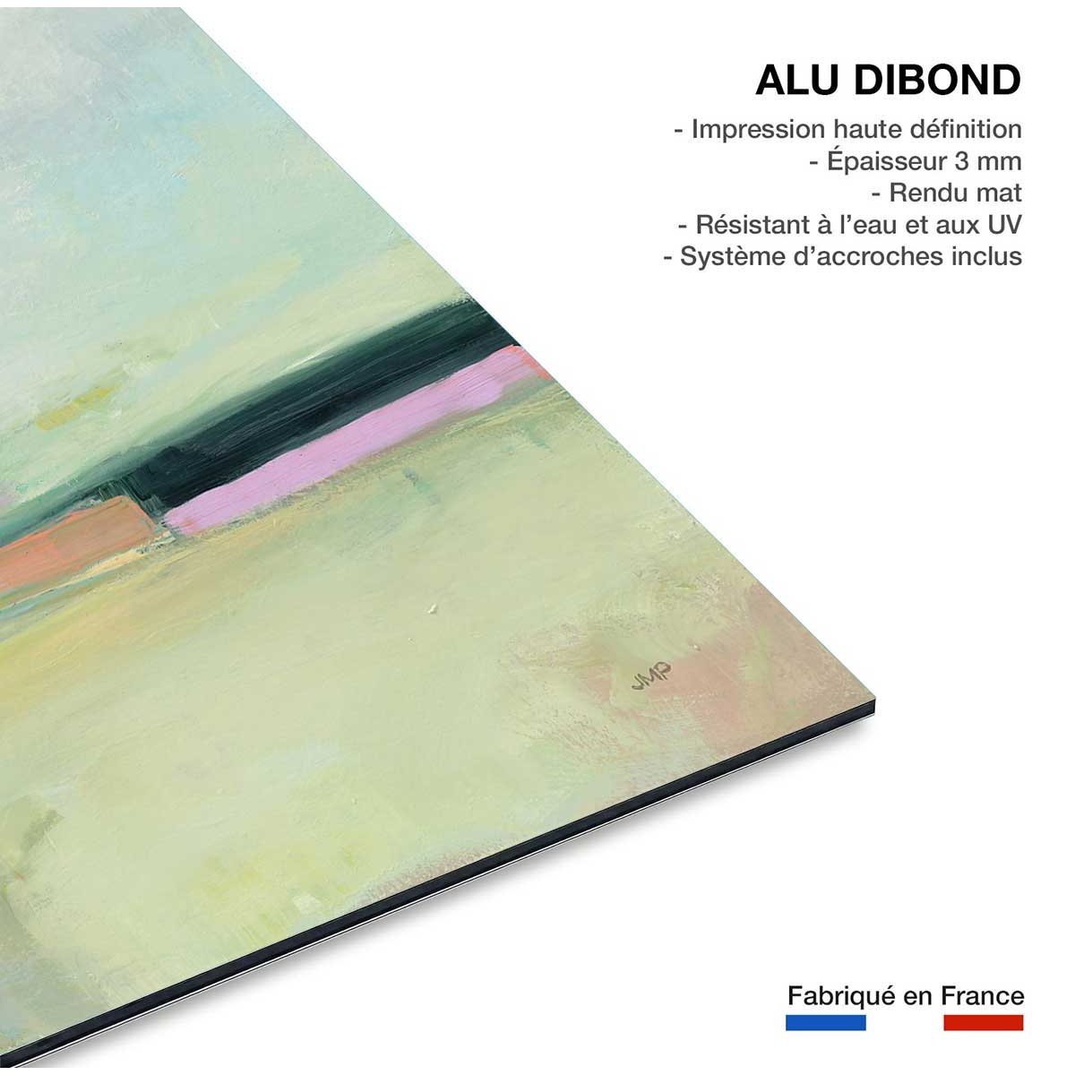 Tableau abstrait Horizon coloré tableau alu dibond, HEXOA