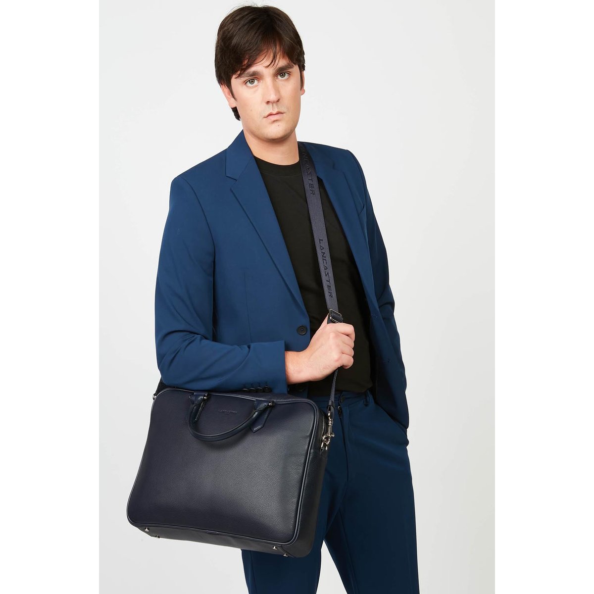 Porte documents MILANO GENTLEMEN bleu foncé, LANCASTER