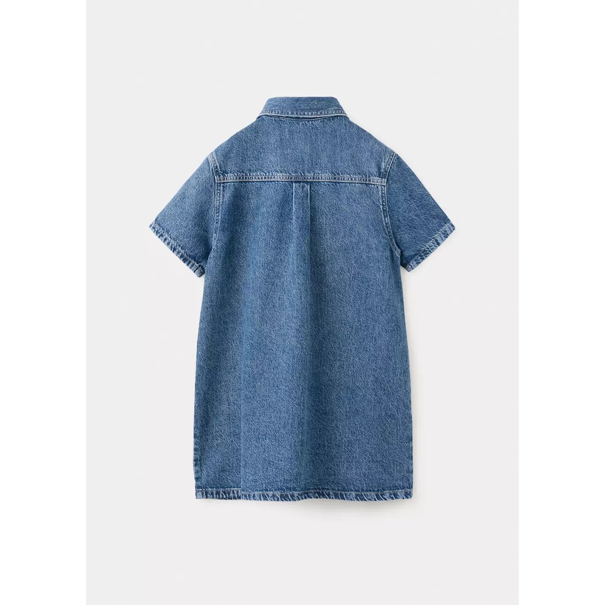 Robe en jean détail fleur bleu moyen, MANGO KIDS