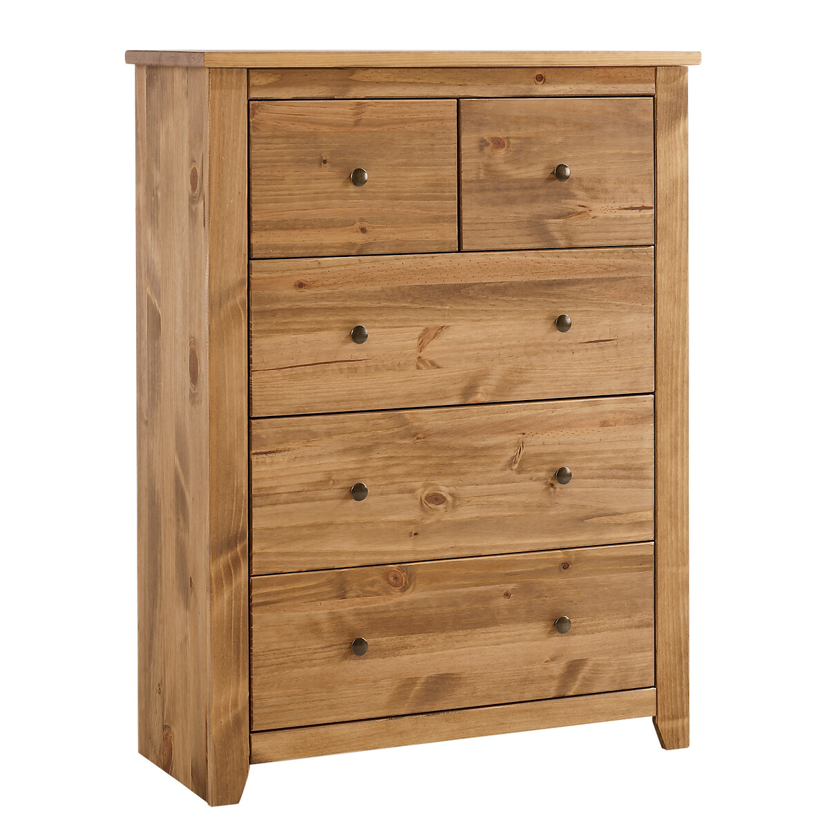 Classic Pine Chest with 5 Drawers light pine wood, SO'HOME