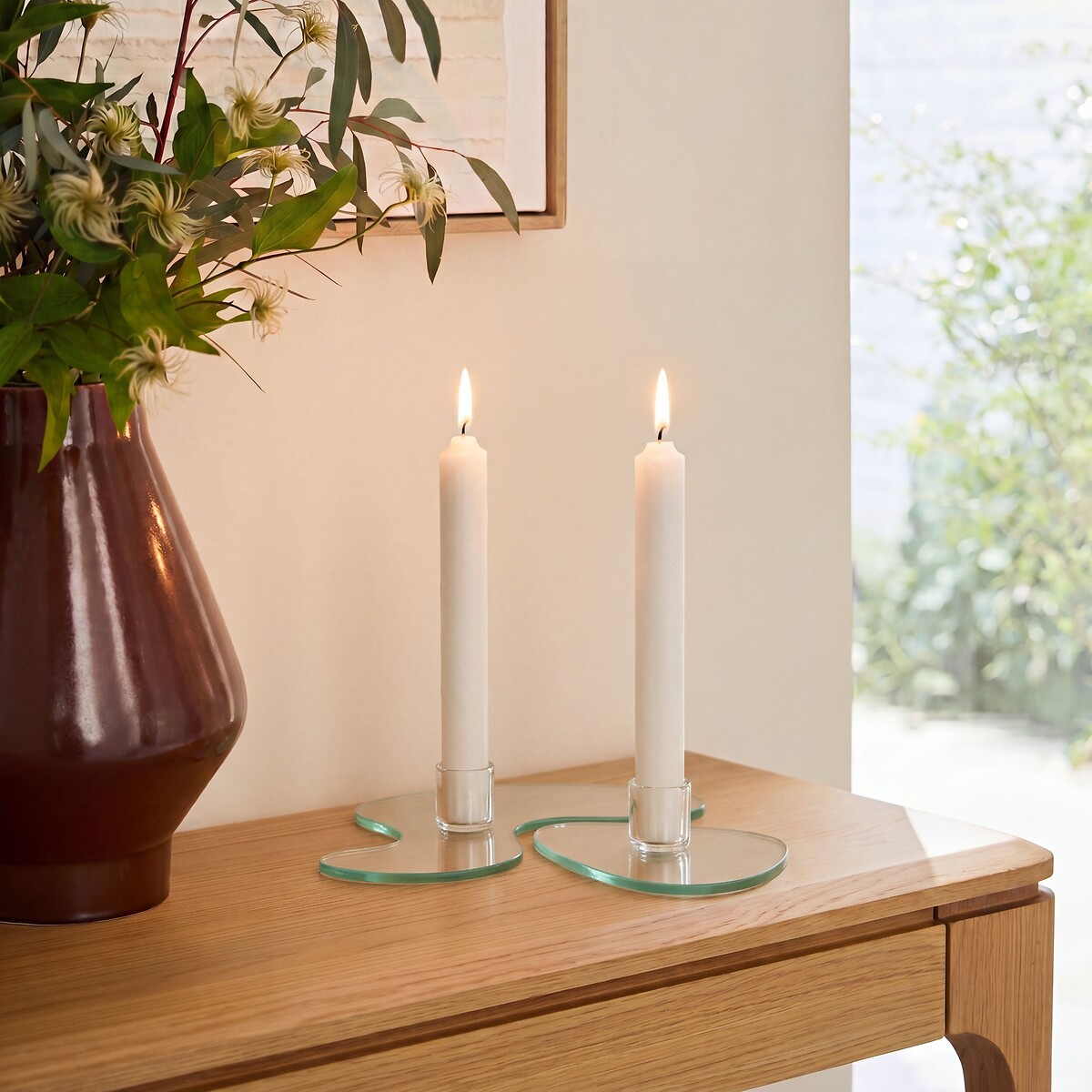 Lot de 2 bougeoirs en verre, ALESSIO transparent, AM.PM