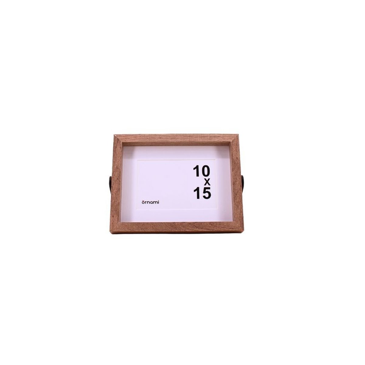 Cadre photo pied métal 10x15 cm marron, ORNAMI