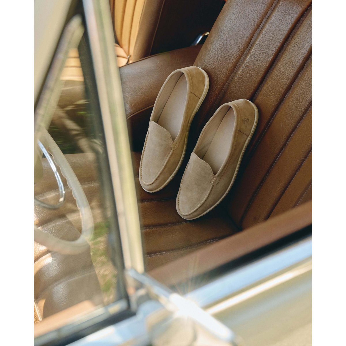 Mocassin cuir suède BYRON beige, ANGARDE