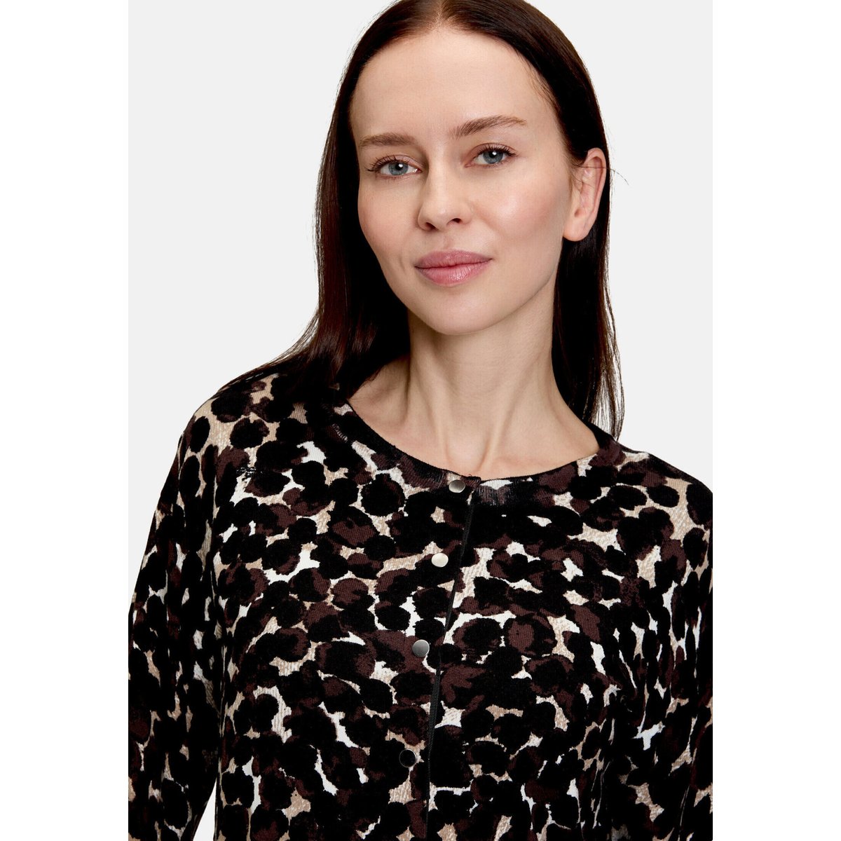 Cardigan en fine maille à manches tombantes marron/beige, BETTY BARCLAY