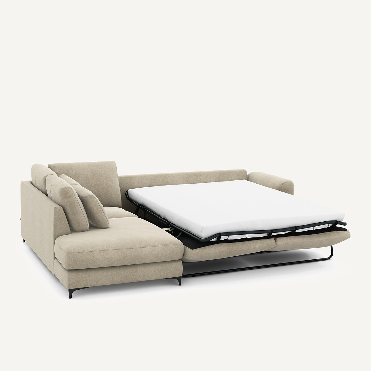Sofa, linke Ecke, umwandelbar, in Leinenvelours, Marsile albatre, AM.PM