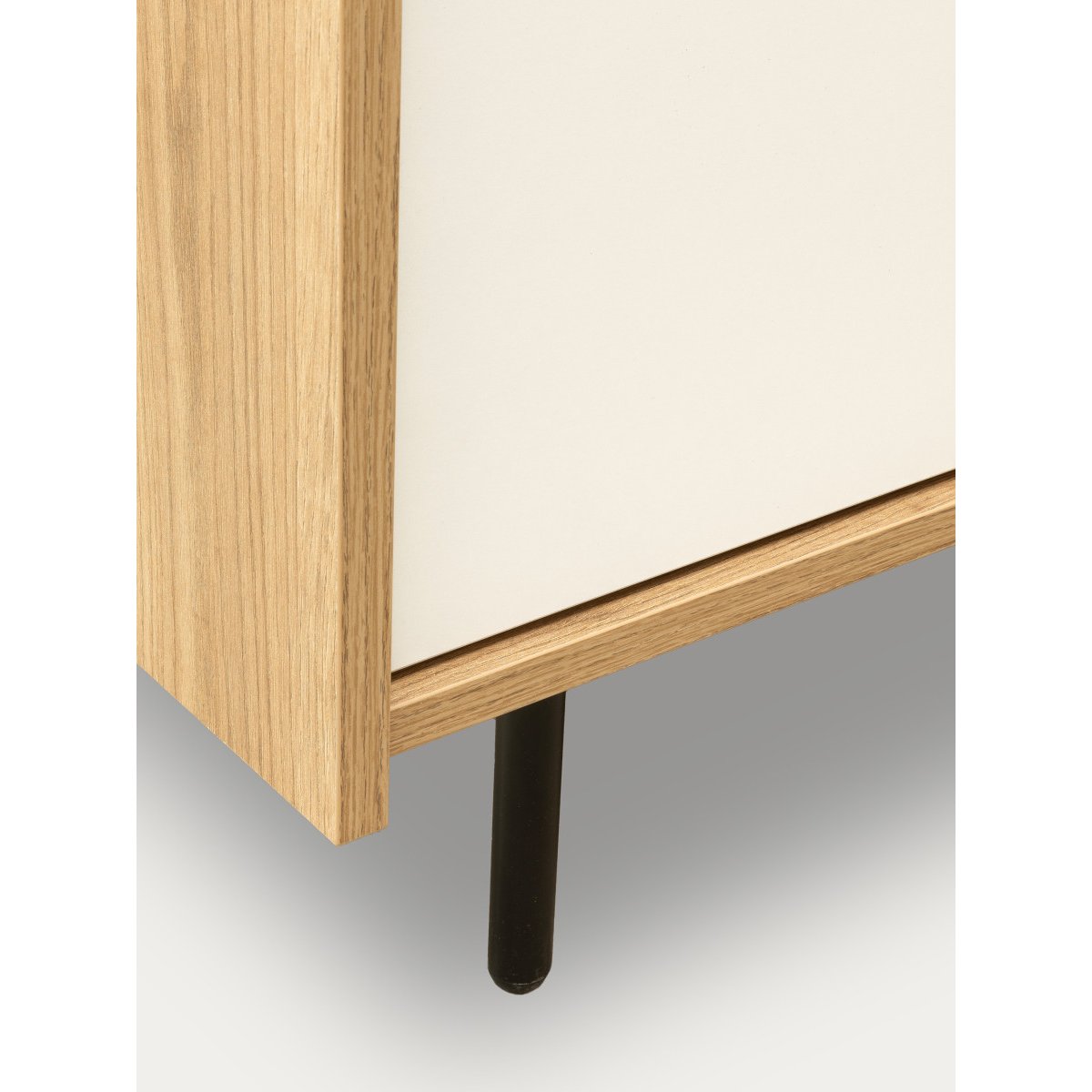 Meuble TV Mélamine - NADINE beige clair - blanc, KENAY