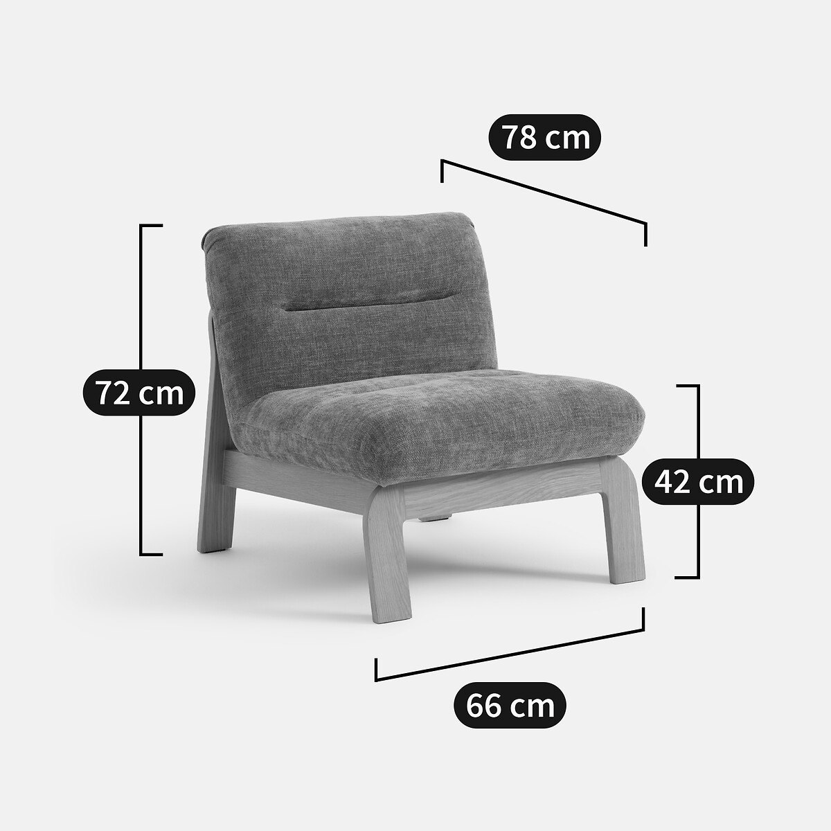 Fauteuil bas rembourré, TALET bronze, LA REDOUTE INTERIEURS