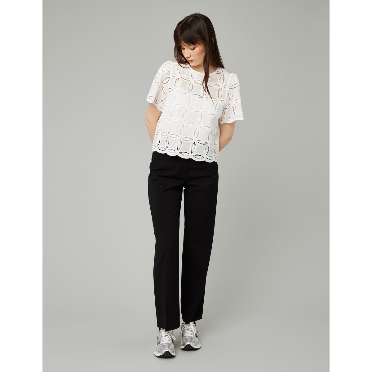 Pantalon tailleur droit noir, BZB