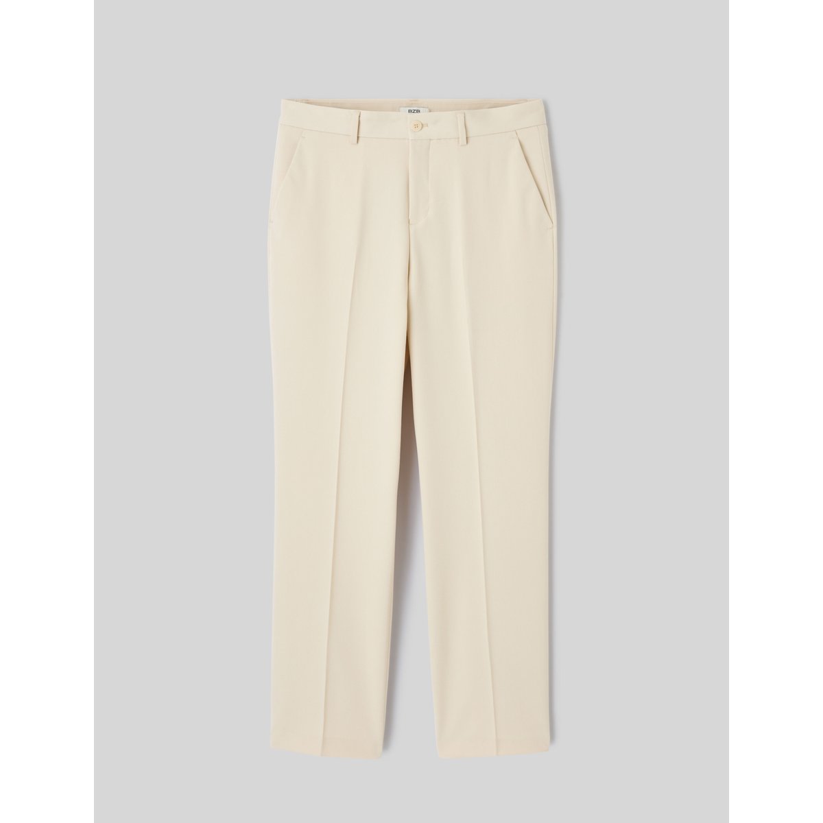 Pantalon de ville ample à plis blanc cassé, BZB