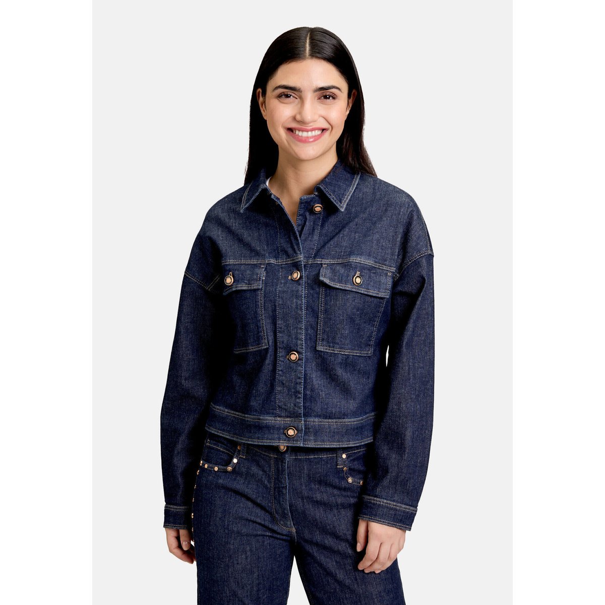 Veste en jean à manches longues dark blue denim, BETTY BARCLAY