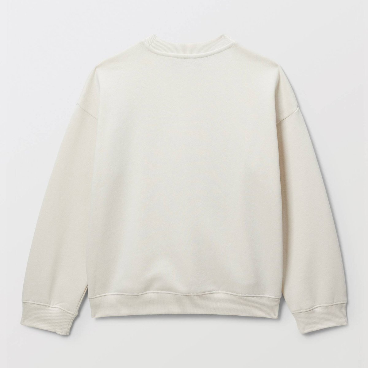 Sweat col rond à inscription en coton BIO GOTS naturel, MONOPRIX