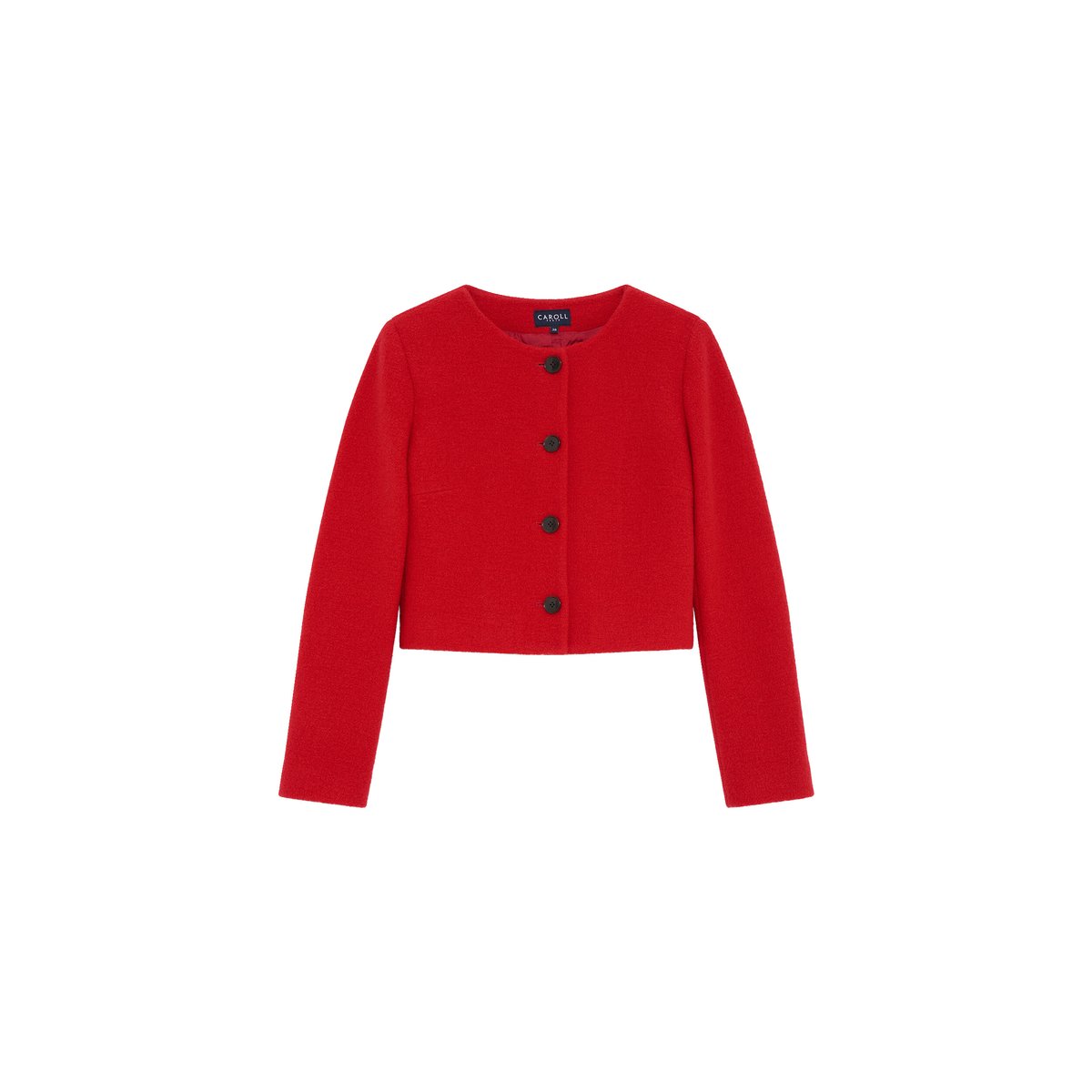 Veste cropped laine VALMONTLAINE rouge, CAROLL