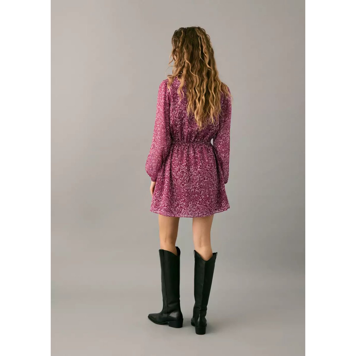 Robe cachemire cut-out grenat, MANGO TEEN