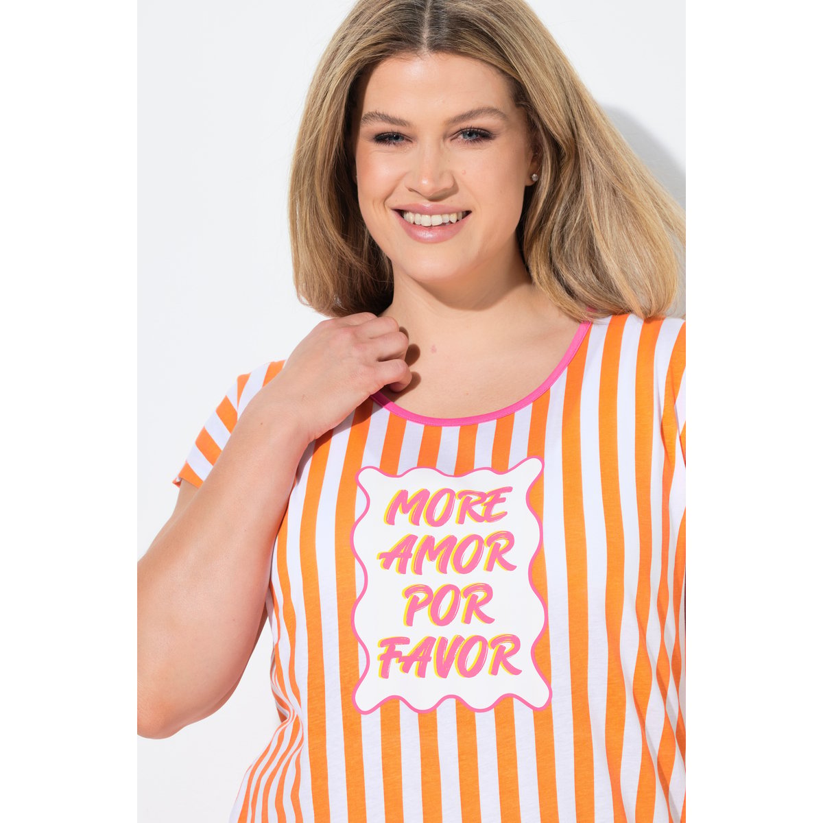 Chemise de nuit/grand T-shirt orange clair, ULLA POPKEN