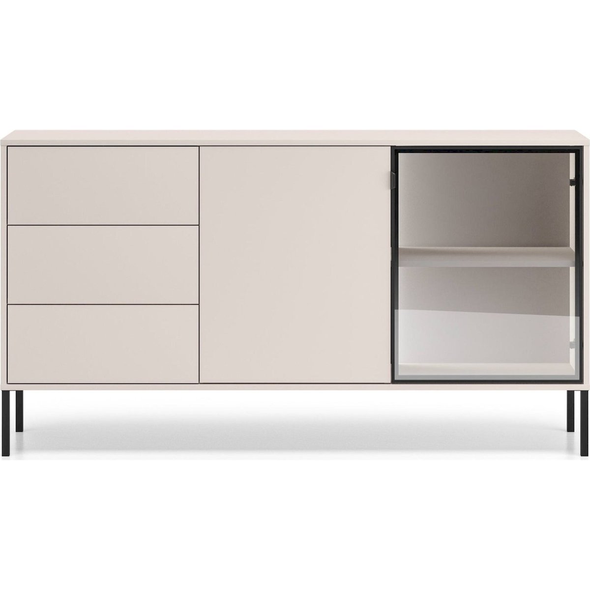Buffet contemporain 2 portes avec LED cachemire, RECOLLECTION