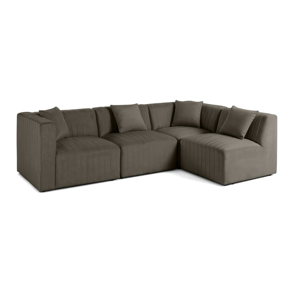 Canapé d'Angle droit 5 places - NOVA gris, BEST MOBILIER