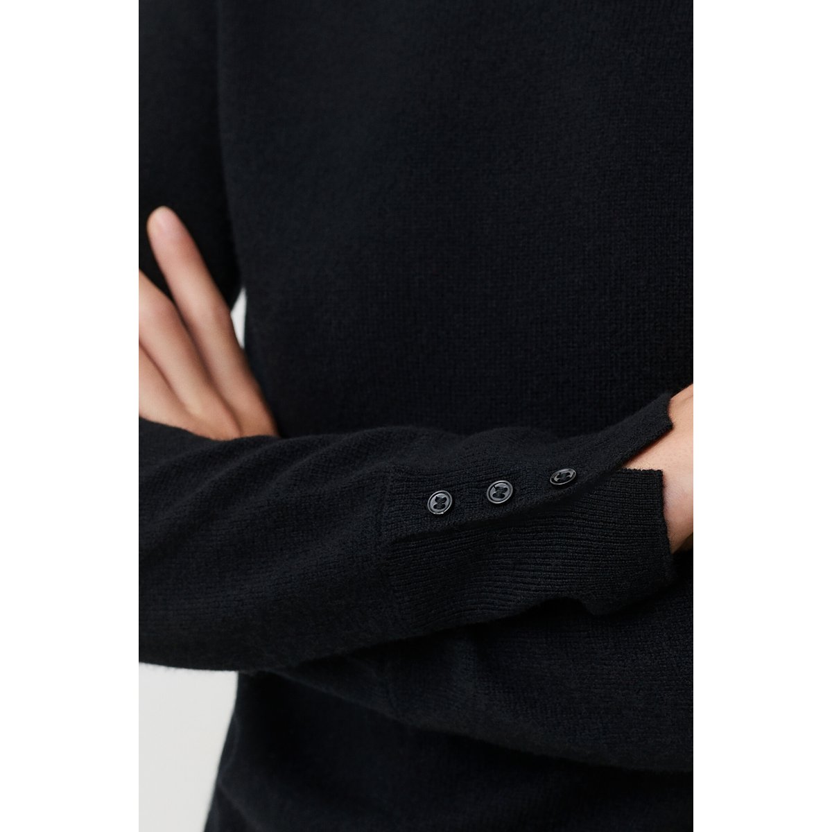 Pull droit cachemire MZOAN noir, CAROLL