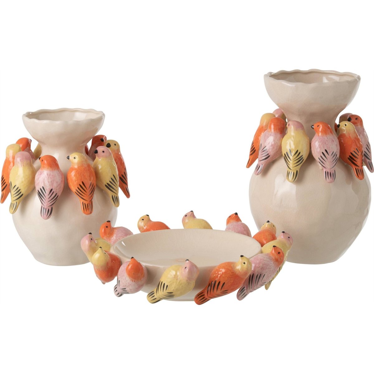 Vase oiseau en porcelaine multicolore, RECOLLECTION