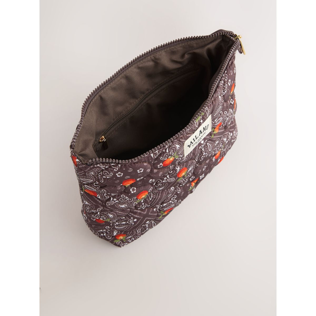 Pochette imprimée en nylon marron chocolat, NEXT