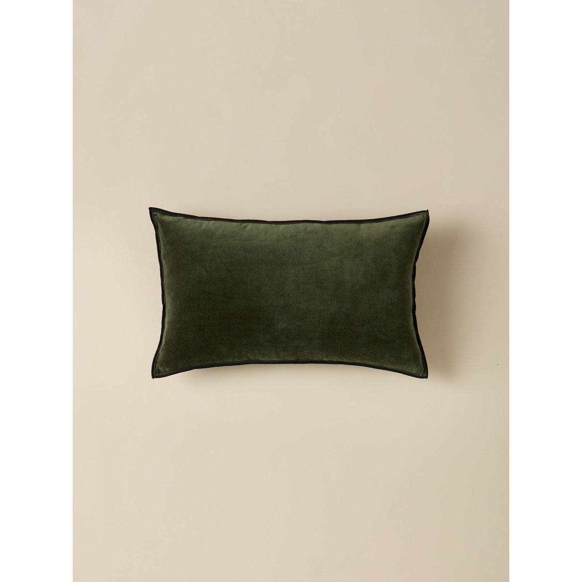 Housse de coussin en velours vert, CYRILLUS