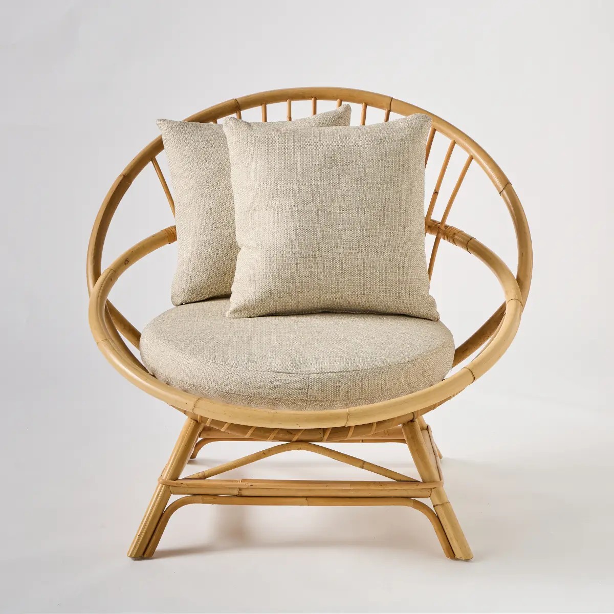 Fauteuil coquille en rotin MIAMI bois fonce, KOK