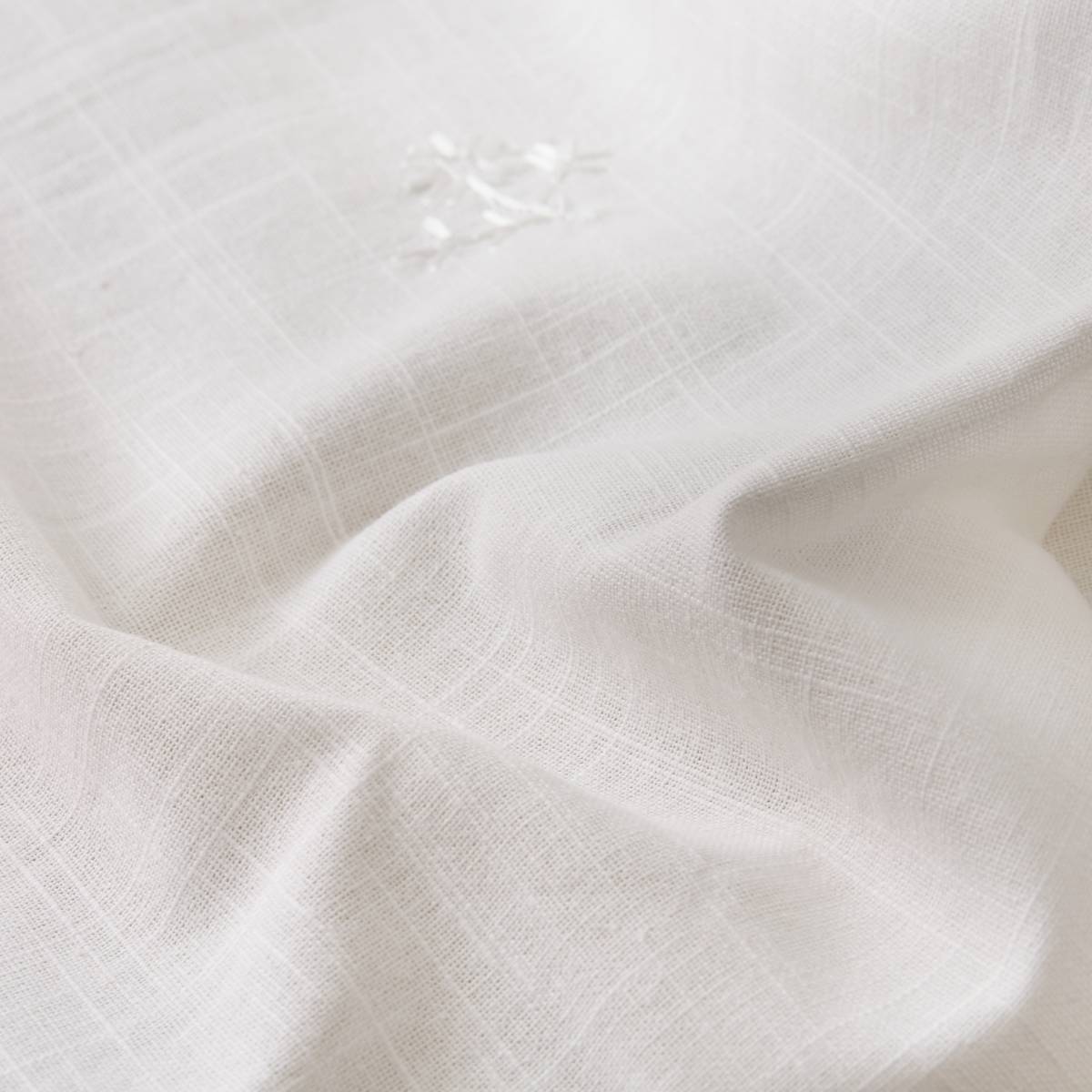 Nappe en coton brodé JOY blanc, ATMOSPHERA
