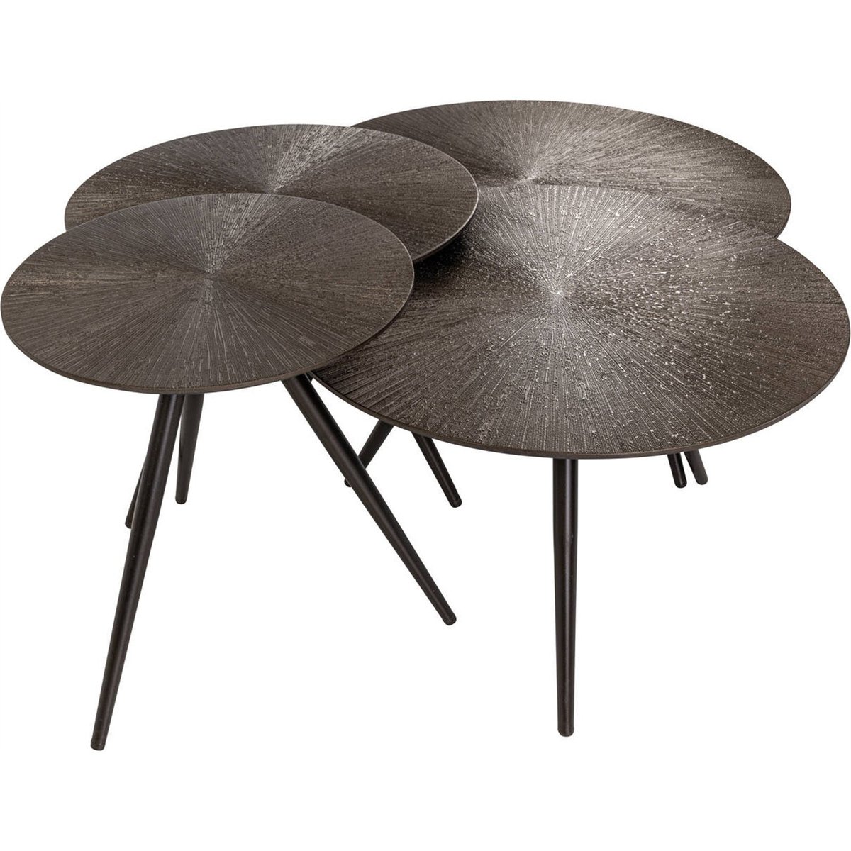 Lot de 4 tables basses modulables en bois brunzae, RECOLLECTION
