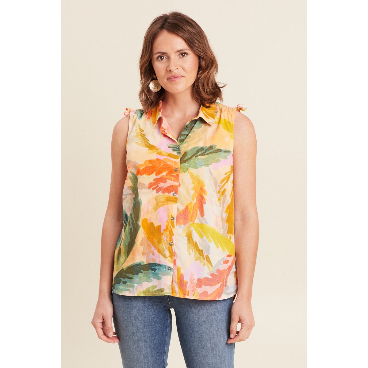 Chemise sans manches en coton multicolore, BREAL