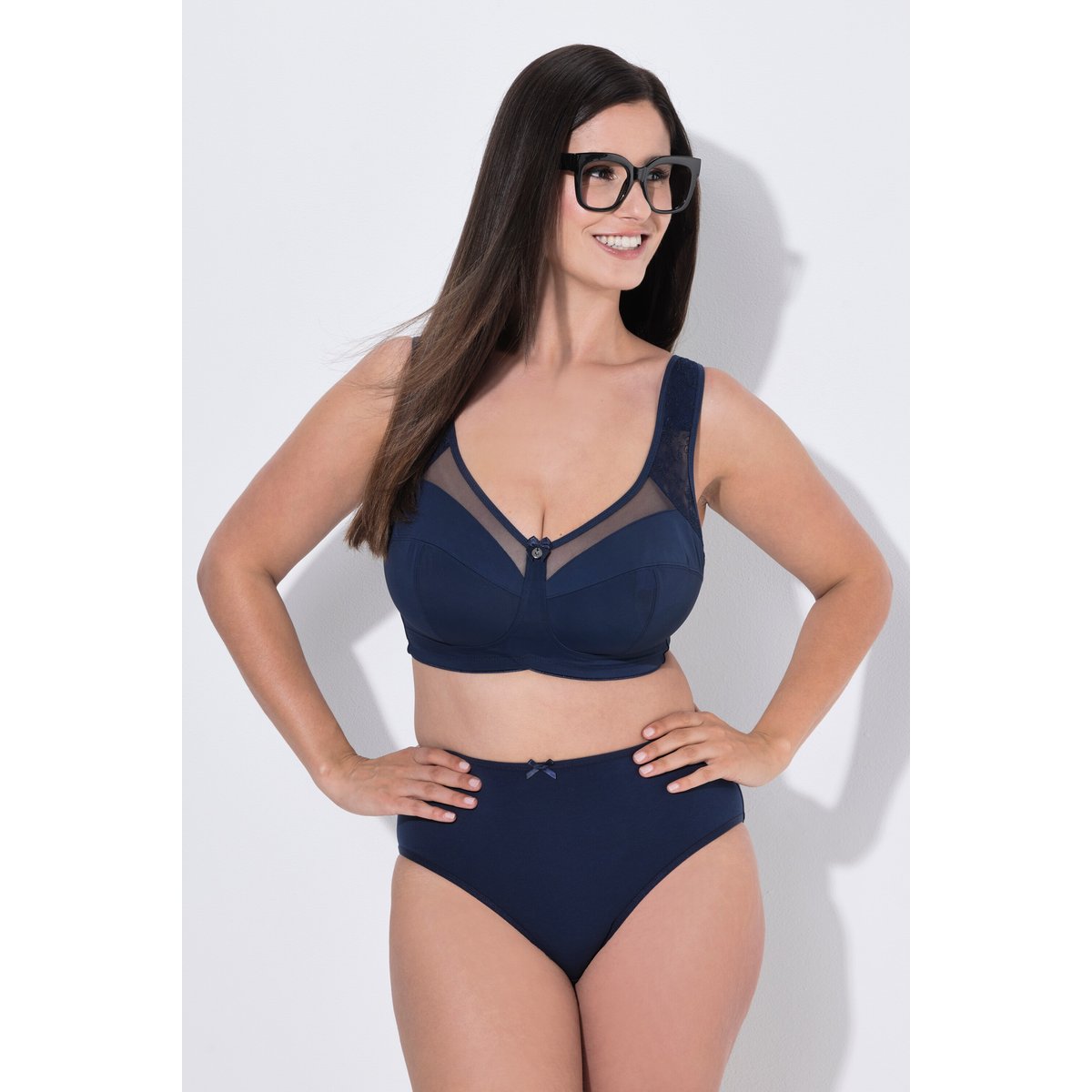 Lot de 5 culottes midi, motif cocktail / uni bleu nuit, ULLA POPKEN