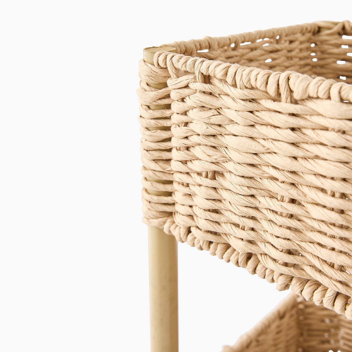 Meuble de rangement 2 étagères, 35x25x50cm, en papier naturel, MONOPRIX