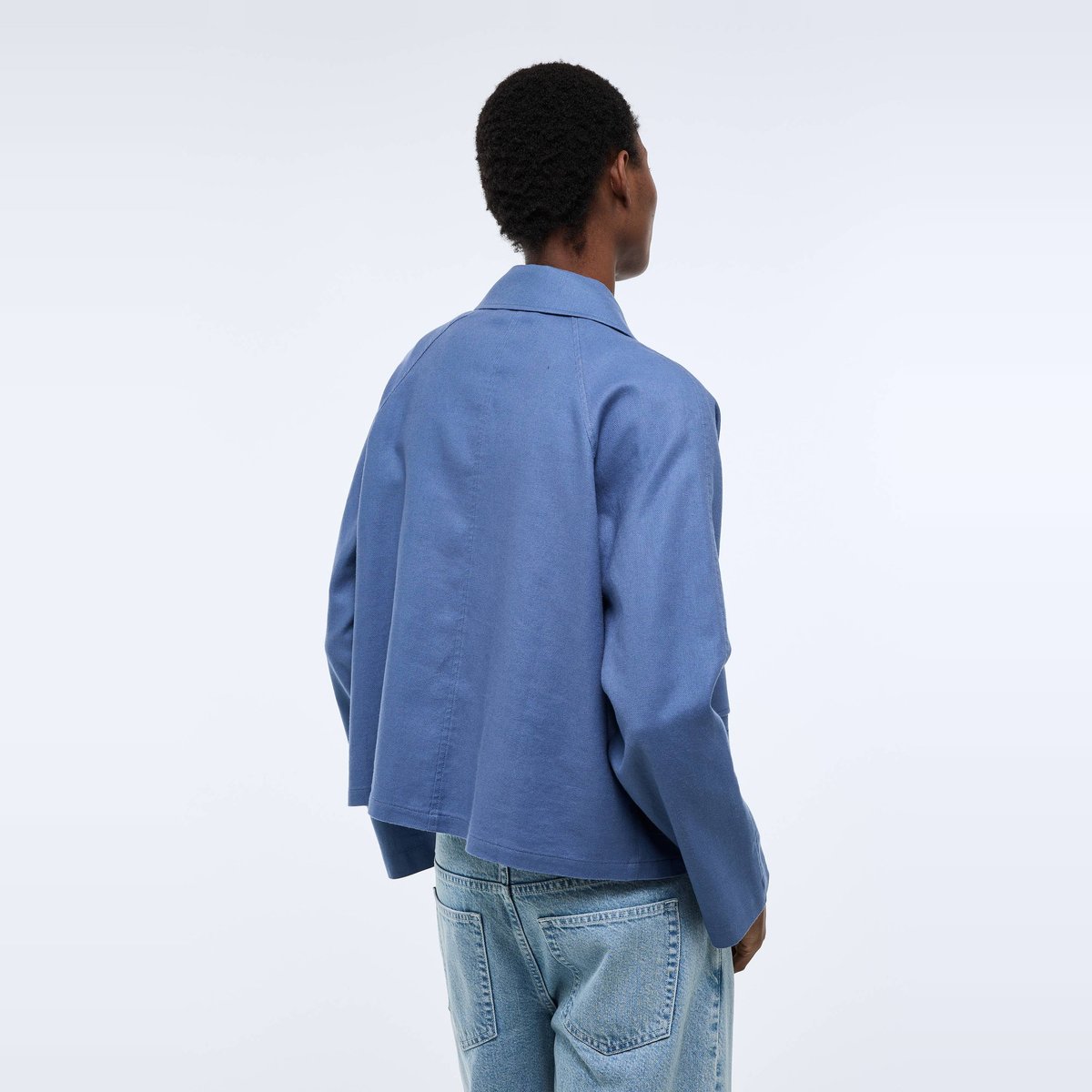 Veste courte unie en lin et coton brise, MONOPRIX