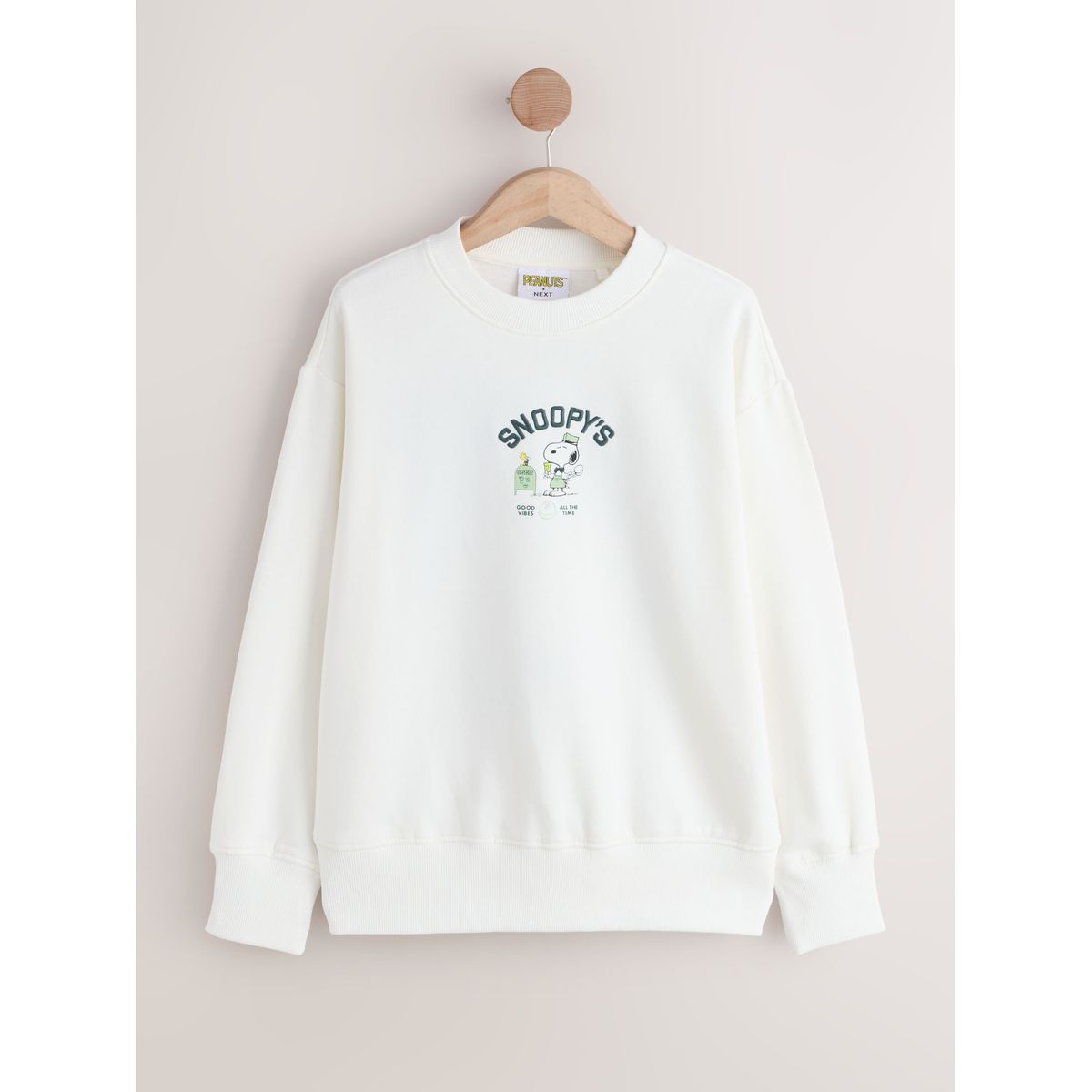 Pull à manches longues graphique snoopy coffee shop écru, NEXT