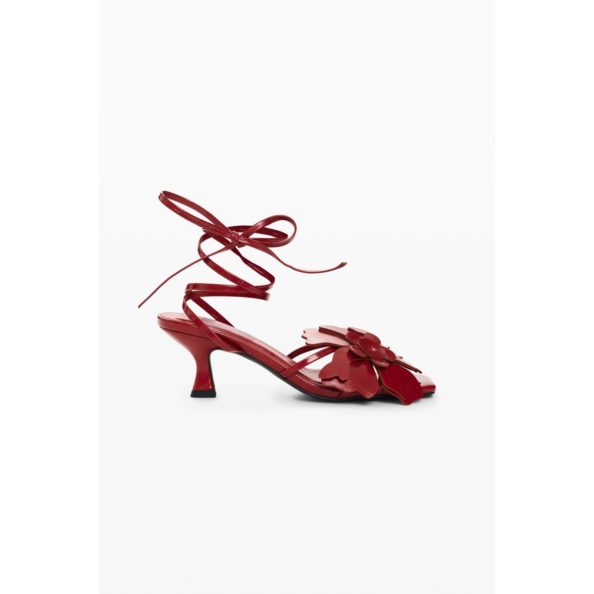Sandale appliques fleur rouge, DESIGUAL