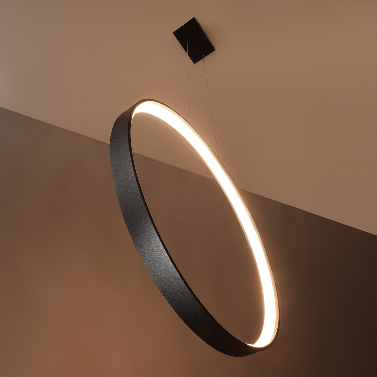 Suspension Aluminium Noir LED 1 Rio noir, EDEN