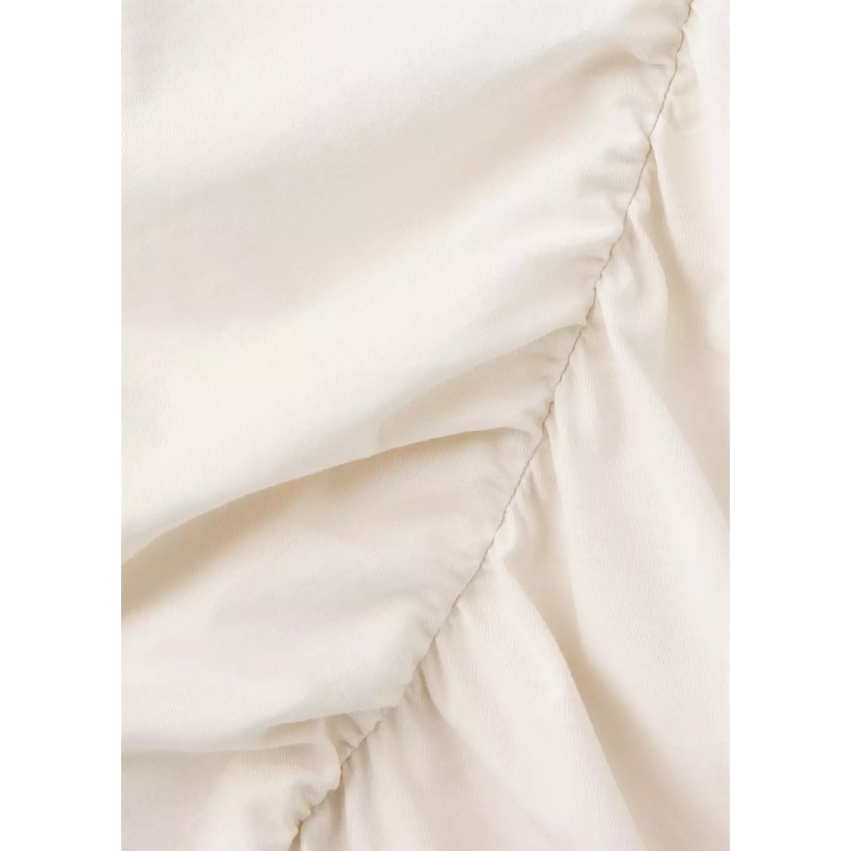 T-shirt coton drapé beige, MANGO TEEN