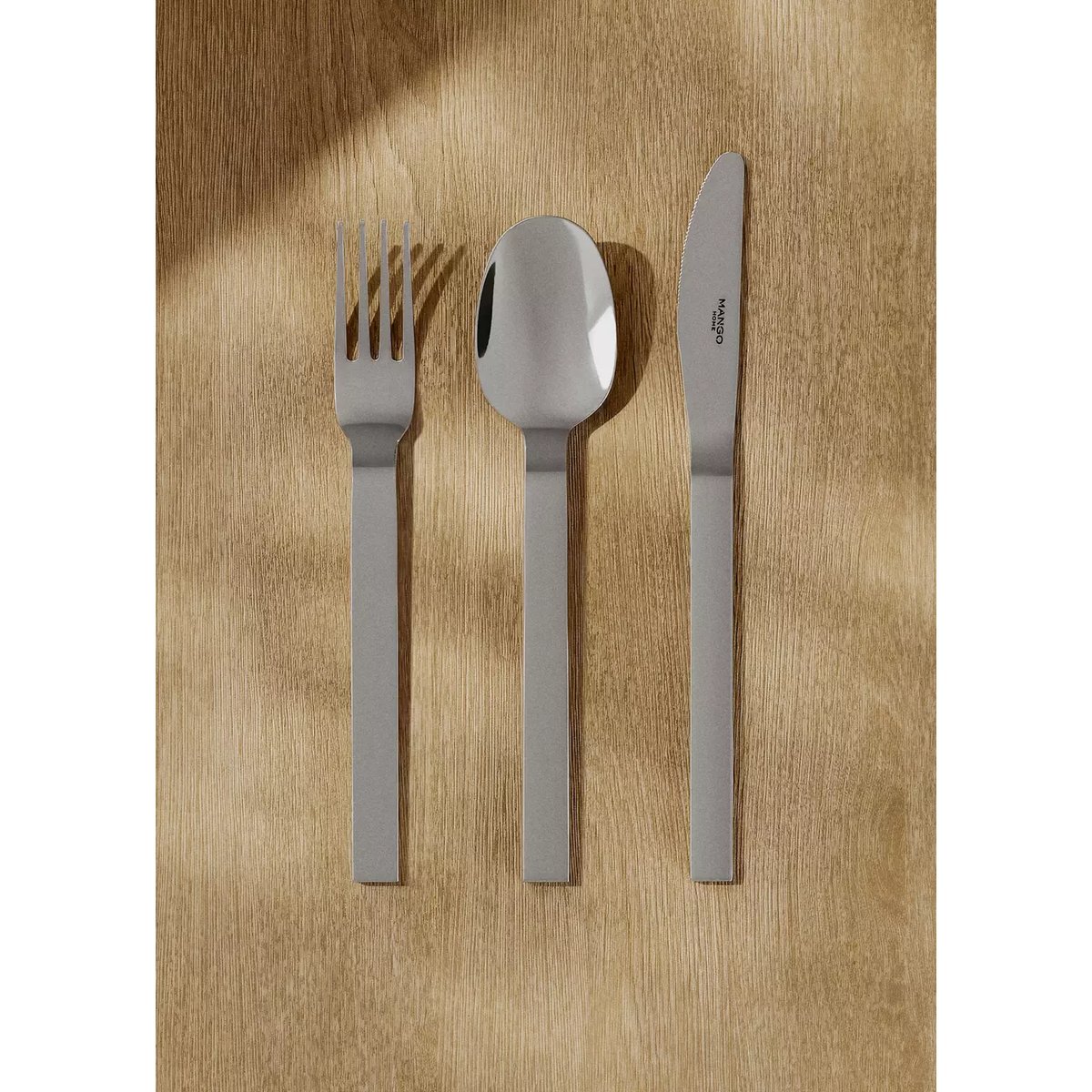 Ensemble de couverts 3 pièces acier inoxydable gris, MANGO HOME
